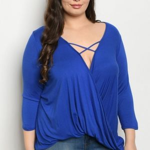 Plus size blue blouse